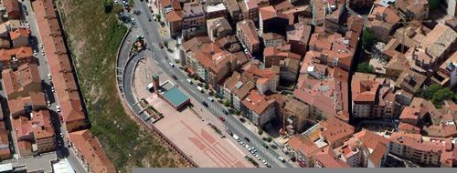 Vista aérea de la estación y su entorno urbano